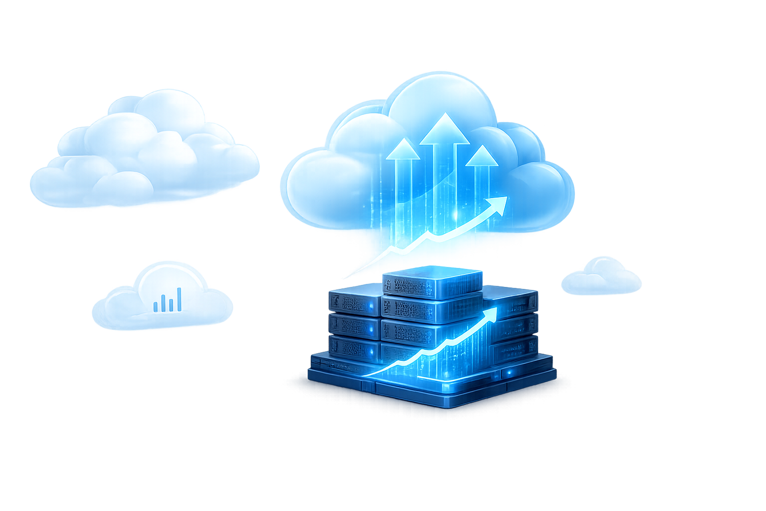 Cloud infrastructure and business growth illustration